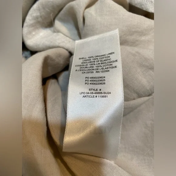 Aritzia Wilfred New Saturn Natural Linen Wrap Midi Dress Size 10 - Picture 11 of 16
